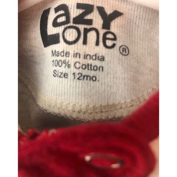 Lazy one size 12M  plaid holiday Union suit zip up - Picture 5 of 5